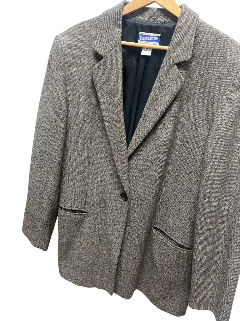 Pendleton Vintage 90's Brown Gray Tweed Wool Blazer